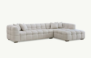 Aluxo Tribeca Right Hand Corner Group in Oatmeal Boucle Fabric