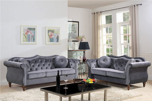 Luxury Living Room Phonix Nail head Chesterfield 3 Seater 2 Seater Sofa Set Button-Tufted Backrest