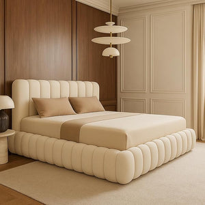 Luxury Cloud 9 Ray Teddy Boucle Modern Ottoman Storage Bed Frame Panel Headboard