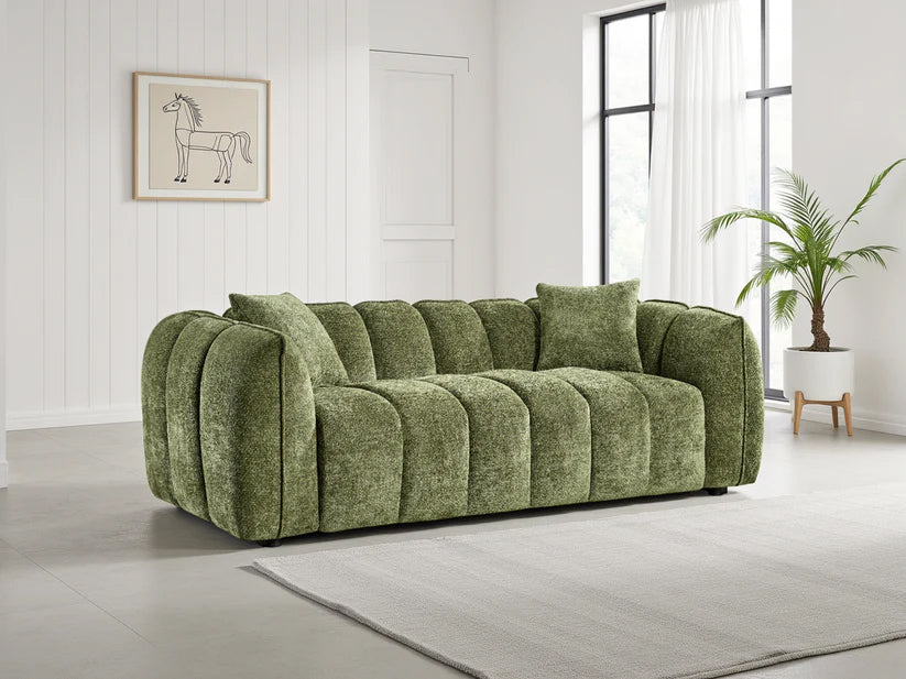 Ray Venice Sofa Olive Kick Back Comfy Couch 3 Seater 2 Seater Set