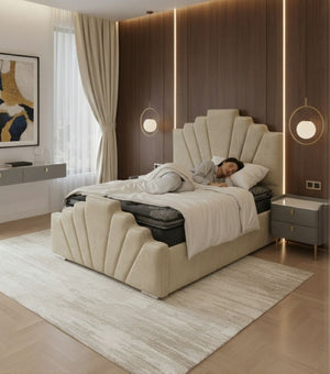 New Ray Bed ART Panel Lilly Shella Padded Strong Luxury Marble Fabric Beds