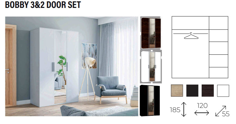 New Elevator Ray Luxury BOBBY sliding mirror wardrobe