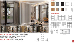 New Elevator Ray Furniture Luxury Royal sliding mirror  Wardrobe