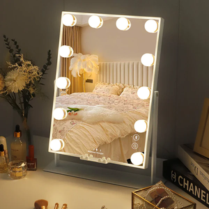 Ray Hathaway Hollywood Slim Vanity Mirror with Wireless Charging L - 12 Dimmable LED Bulbs