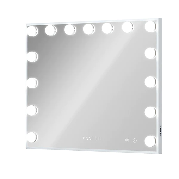 Luxury Ray Mary Hollywood Vanity Mirror XXL - 15 Dimmable LED Bulbs 3D Mirror Bluetooth Speaker