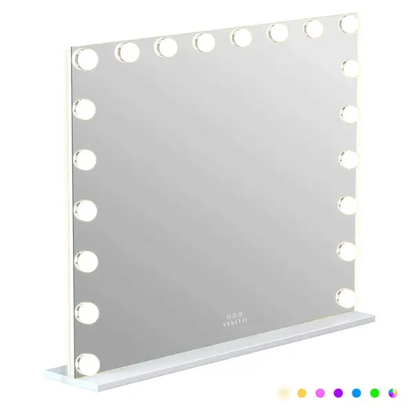 Luxury Ray Mary Hollywood Glow Vanity Mirror with RGB - 20 Dimmable LED Bulbs