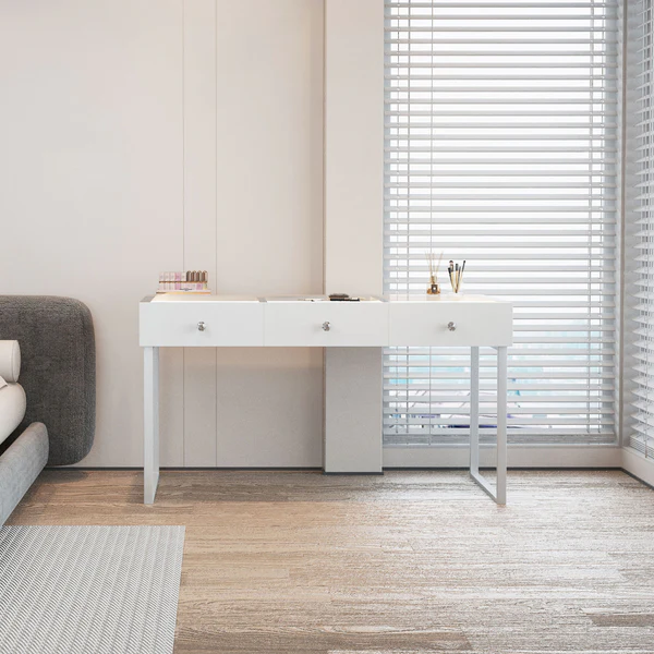 Luxury Ray Billie Vanity Makeup Desk Pro - 3 Storage Drawers - 3D Mirror Bluetooth USB