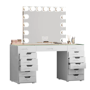 Ray Eva-RGB Vanity Desk Pro - 13 Storage Drawers