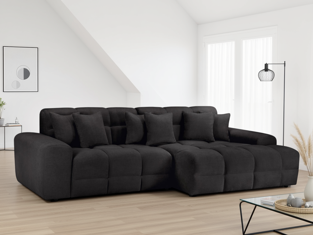 Ray Jacob Sofa Black Right Hand Facing Corner