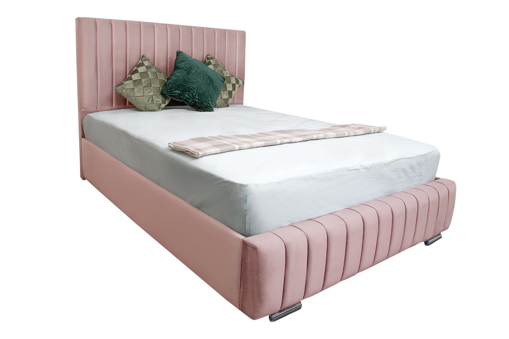 New Padded Panel Bed Frame Plush Velvet  Luxury Beds