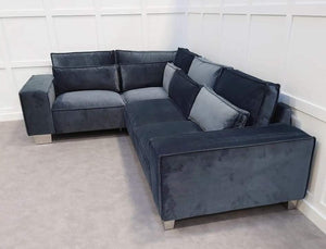 New Sloane Modern Design Luxury 4 Seats Right Or Left Corner L-Shape Steel Plush Sofa