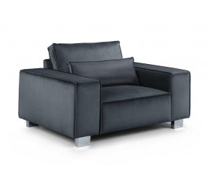 New Sloane Modern Design Luxury 1 Seat Armchair Steel Plush Sofa