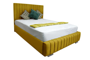 New Padded Panel Bed Frame Plush Velvet  Luxury Beds