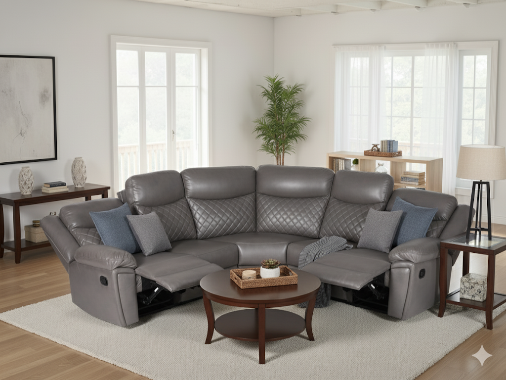 Ray Myra Recliner Sofa Grey Large Corner