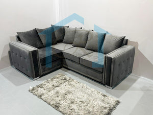 Alaska Plush Velvet Luxury Suit 4 Seater Left Corner Sofa