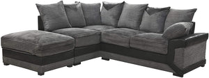 Dino Jumbo Fabric/Leather Sofa 5 Seater Left Corner