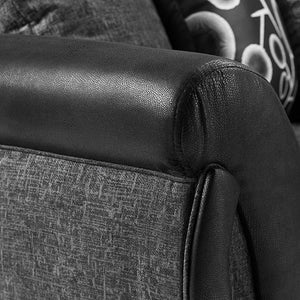 Farrow Leather/Fabric Armchair Black Grey