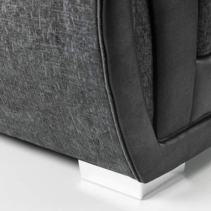 Farrow Leather/Fabric Armchair Black Grey
