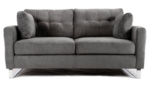 Hira Chaise Comfy 3+2 Seater Sofa in Graphite Plush Velvet