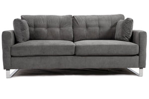 Hira Chaise Comfy 3+2 Seater Sofa in Graphite Plush Velvet