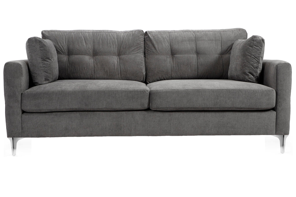 Hira Chaise Comfy 3+2 Seater Sofa in Graphite Plush Velvet