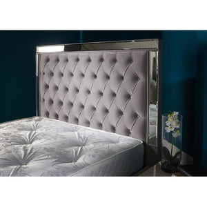 New Kaleb Upholstered Chesterfield Mirror Bed Frame