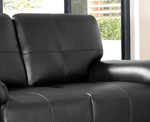 Kansas Black Imported Leather 3+2 Seater Sofas Set