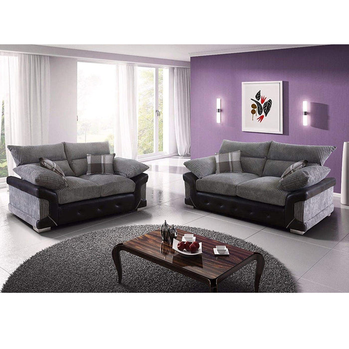 Logan Jumbo Fabric/Leather Sofa 3+2 Set