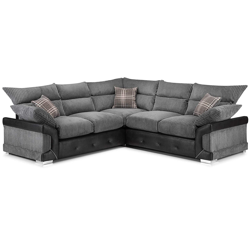 Logan Jumbo Fabric/Leather Double Corner Sofa