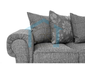 Newton Fabric Double 5 Seater Corner Sofa in Grey