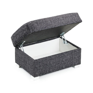 Newton Fabric Grey Puffy Storage Footstool