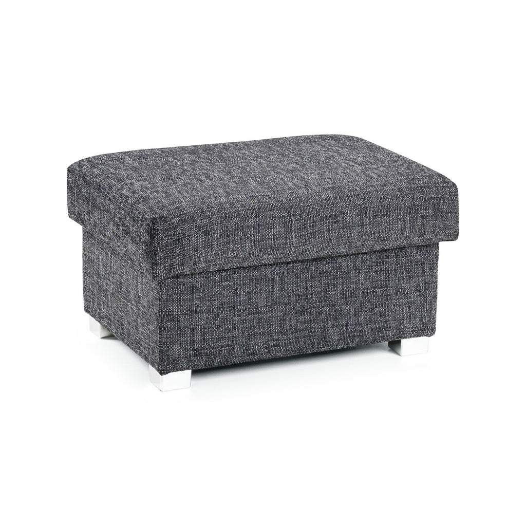 Newton Fabric Grey Puffy Storage Footstool