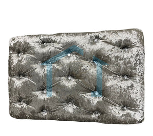 Rio Tuxedo Chesterfield Silver Crush Velvet Footstool