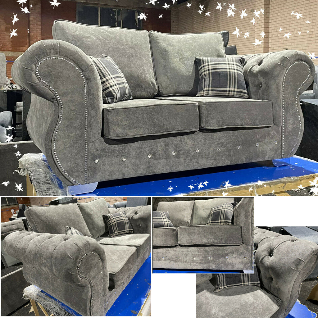 Rio Tuxedo Chesterfield Kenzington 3+2 Seater Full Back Sofa