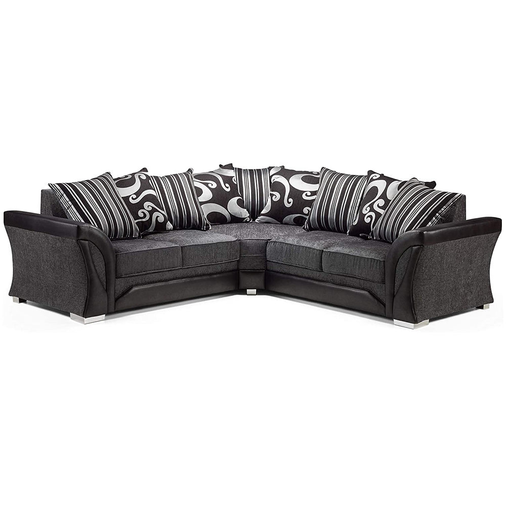 Shannon Fabric/Leather Sofa Double Corner