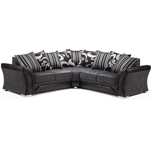 Shannon Fabric/Leather Sofa Double Corner