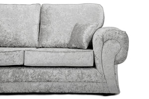 New Shimmer Crush Velvet Sofa 5 Seater Double Corner Silver Couch