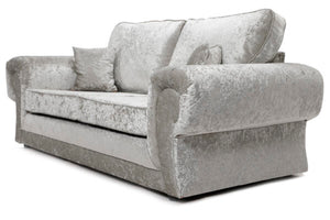 New Shimmer Silver Crush Velvet Sofa 3+2 Seater Sofas Set