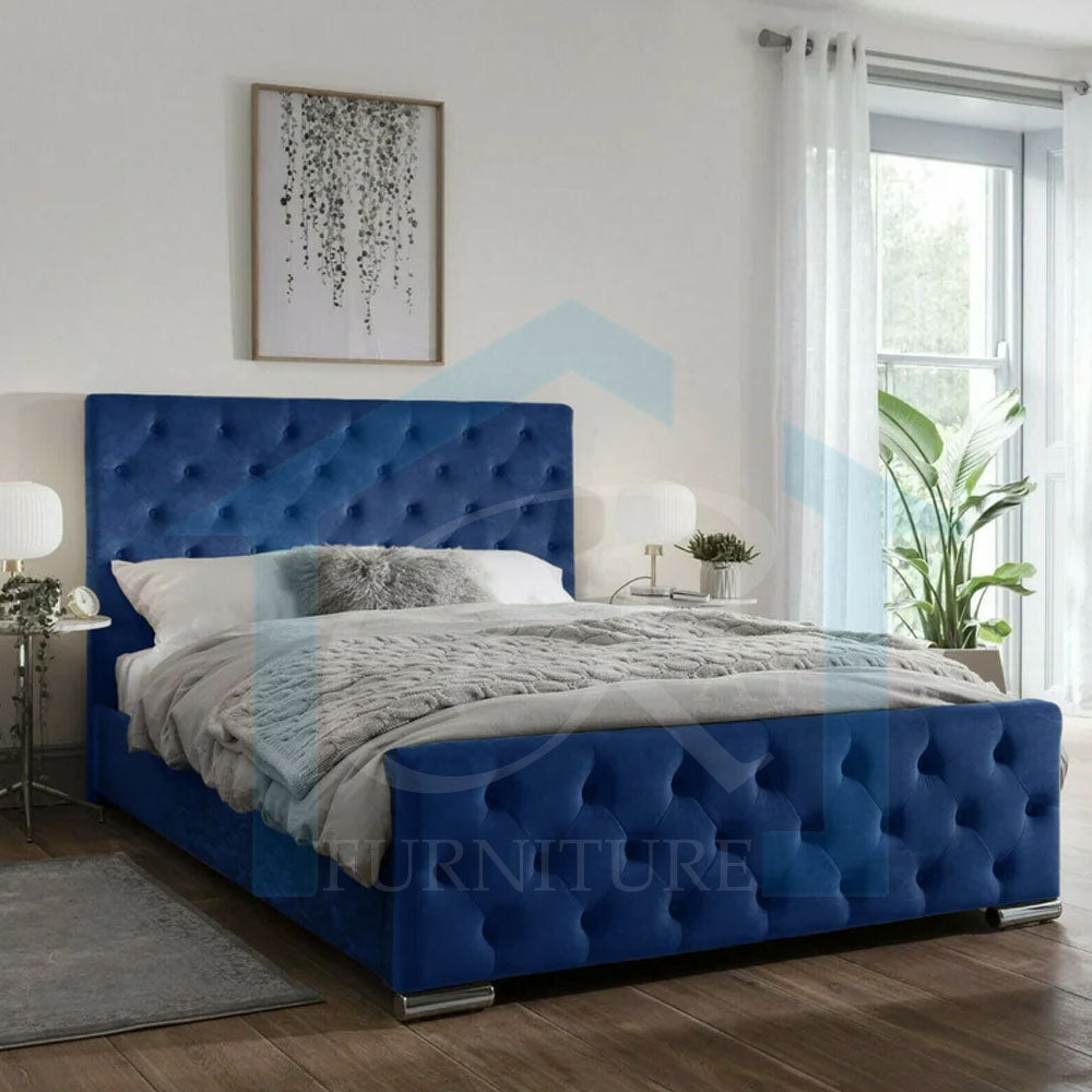 Chesterfield Beds Terrance Upholstered Plush Velvet Bed Frame