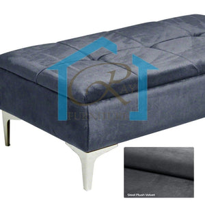 SWISS PLUSH VELVET OTTOMAN STORAGE BOX FOOTSTOOL UPHOLSTERED BENCH COFFEE TABLE