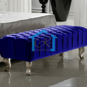 LONDONA LUXURY FOOTSTOOL BENCH PLUSH VELVET UPHOLSTERED COFFEE TABLE BENCH FOOT-STOOL END TABLE