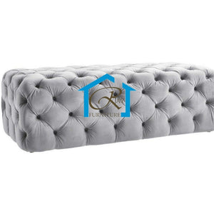 DESIGNER CHESTERFIELD FOOTSTOOL POUFFE BENCH PLUSH VELVET UPHOLSTERED TUFTED STOOL COFFEE TABLE