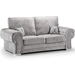 Vegas Chesterfield Sofa 3+2 Seater Light Grey