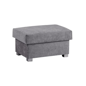 Verona Fabric Grey Puffy Storage Footstool