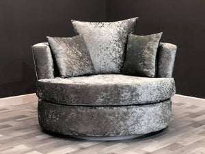 Rio Tuxedo Chesterfield Crush Velvet Swivel Chair