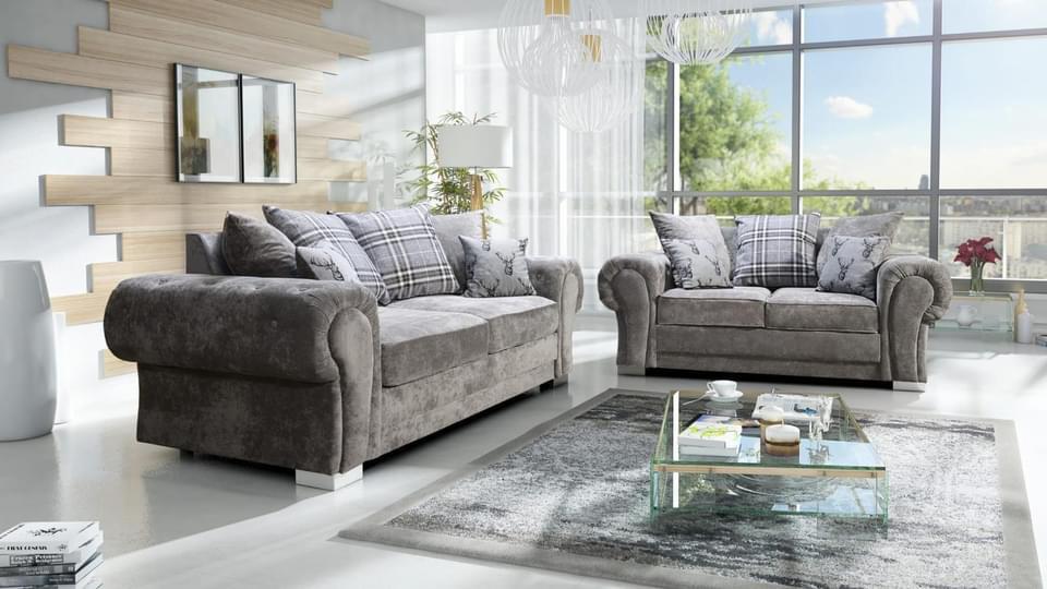 Verona Chesterfield Sofa 3+2 Seater Sofa Set Kenzington Fabric