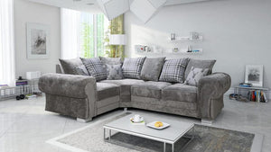 Verona Chesterfield Grey Left Hand 4 Seater Corner Sofa