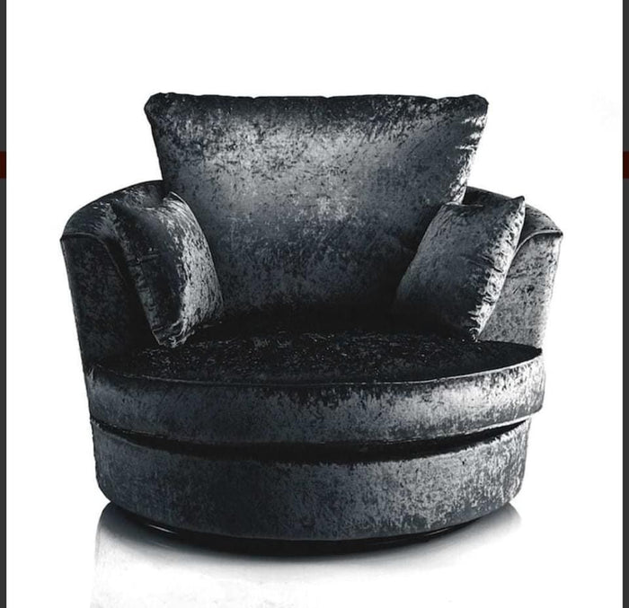 Milan Cuddle Chair Black Crushed Velvet