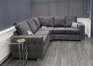 Alaska Truffle Fabric 5 Seater Corner Sofa Fullback