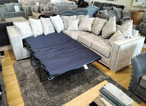 Alaska Truffle Chenille 5 Seater Double Corner Sofa Bed